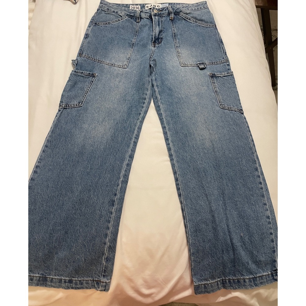 SONG Carpenter Y2K Streetwear Indie Denim Grunge Wide Leg Utility GenZ